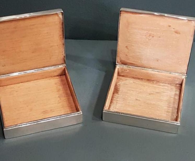 Superb Matching Pair of Antique Silver and Enamel Boxes - Image 2