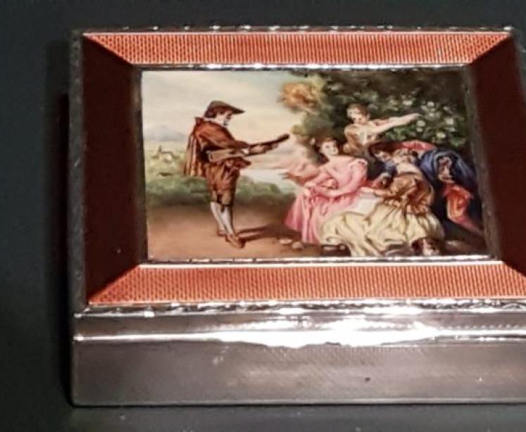 Superb Matching Pair of Antique Silver and Enamel Boxes - Image 5