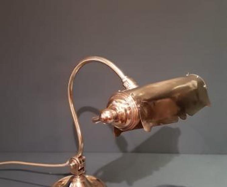 1920's Solid Brass Adjustable Desk Lamp - Image 1