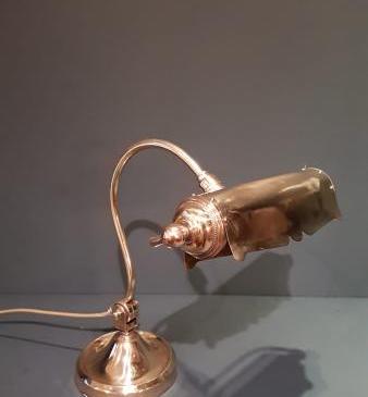 1920's Solid Brass Adjustable Desk Lamp
