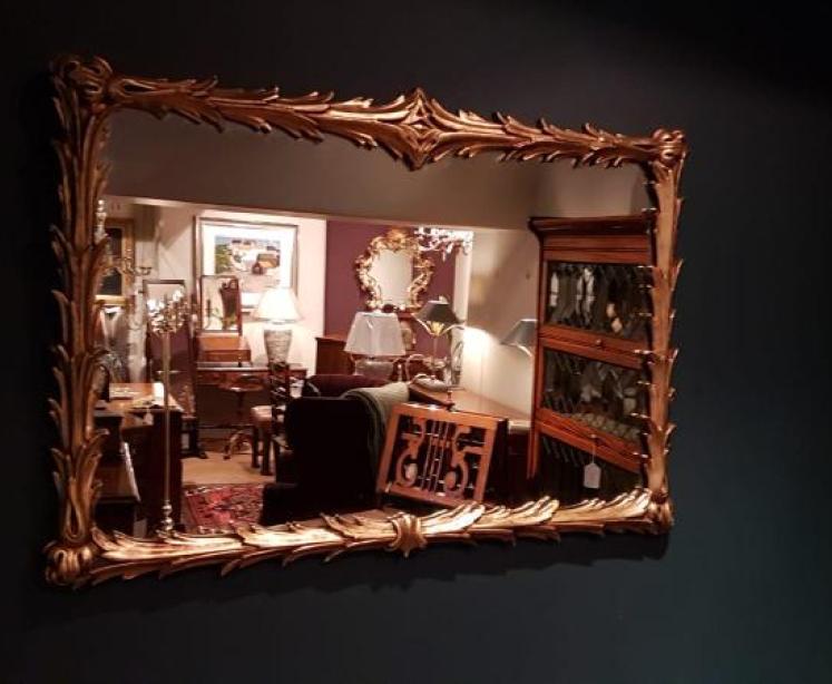 Stylish Victorian Leaf Design Gilt Mirror - Image 4