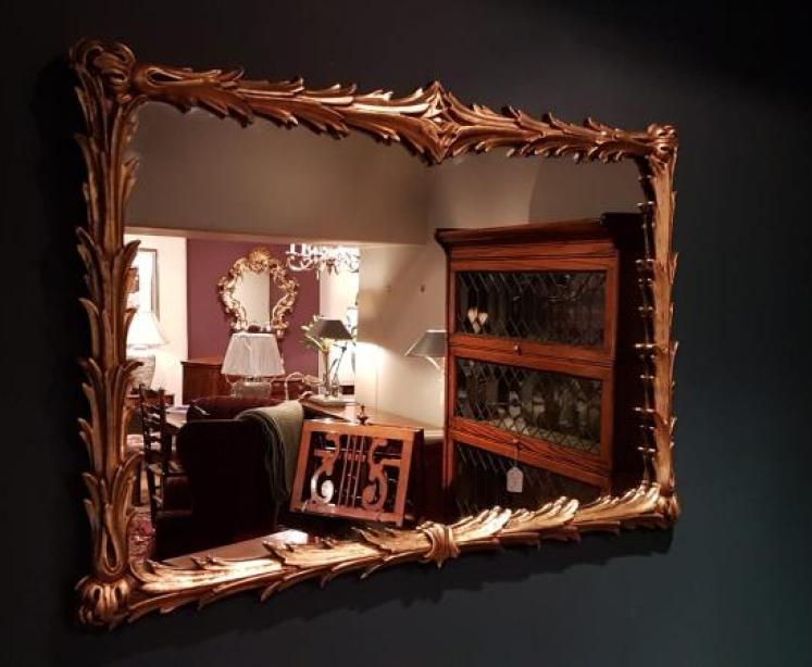 Stylish Victorian Leaf Design Gilt Mirror - Image 5