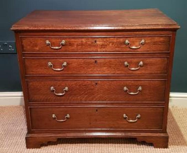 Small George III Period Oak Country House Chest - Image 1