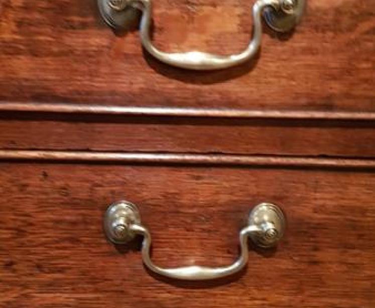 Small George III Period Oak Country House Chest - Image 4