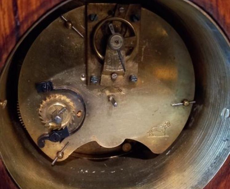 Antique Sheraton Inlaid Middlesborough Mantel Clock - Image 4