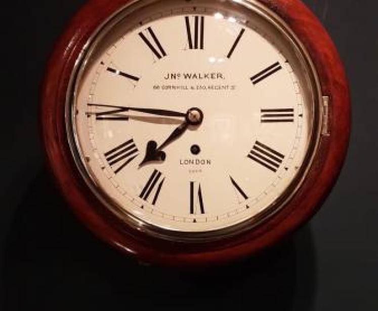 Antique London 8" Dial Fusee Wall Clock - Image 1