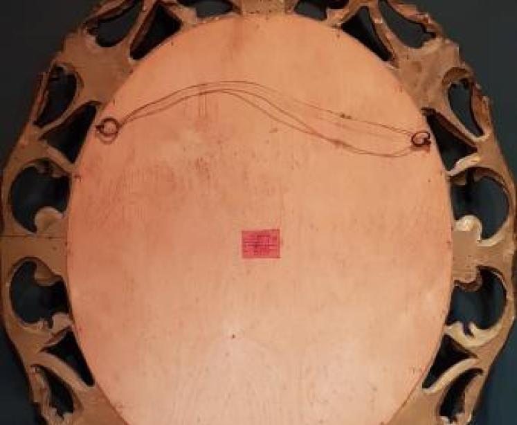 Antique Timber Gilt Oval Mirror - Image 3