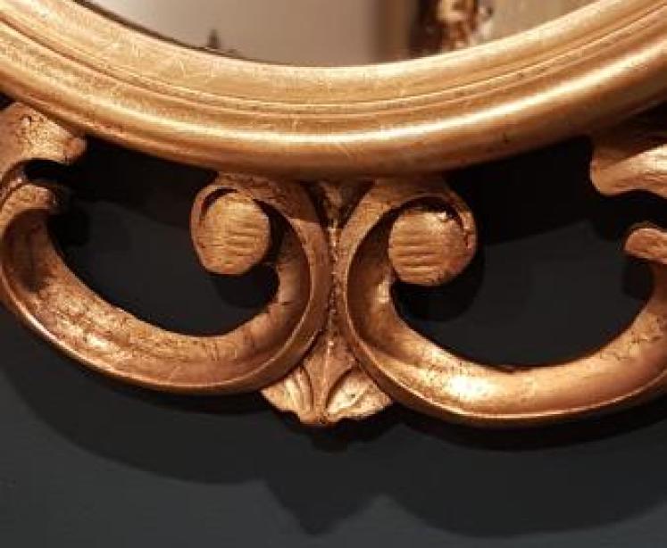 Antique Timber Gilt Oval Mirror - Image 5