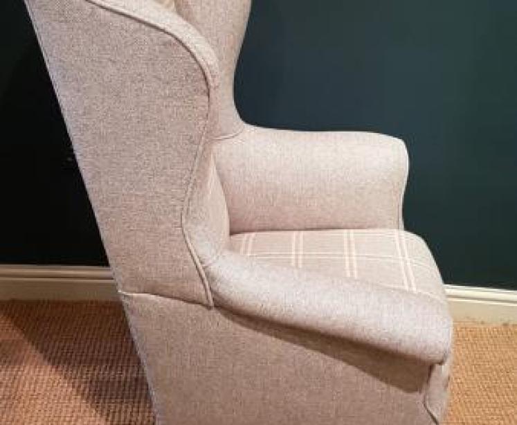 Matching Pair of Edwardian Wing Back Arm Chairs - Image 2