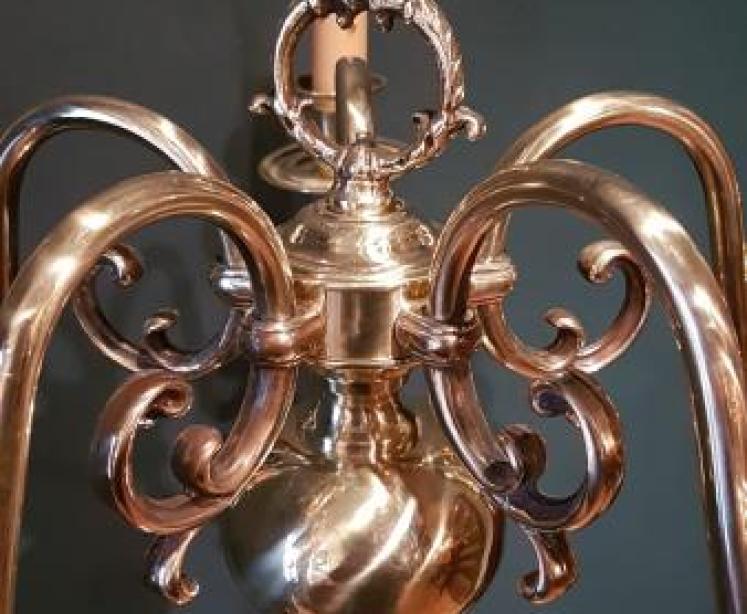 Edwardian Brass Lamp Standard - Image 3