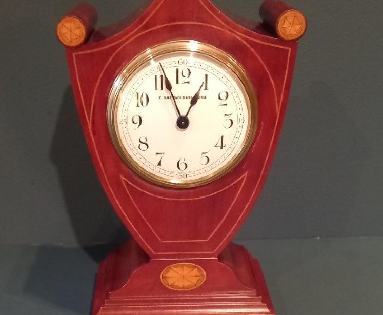 Superb Antique Inlaid Pateras Top Mantel Clock - Image 1