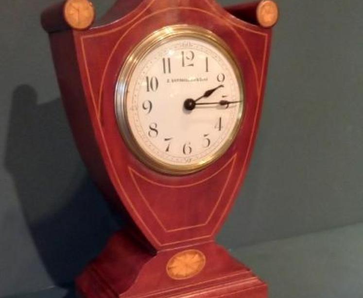 Superb Antique Inlaid Pateras Top Mantel Clock - Image 7