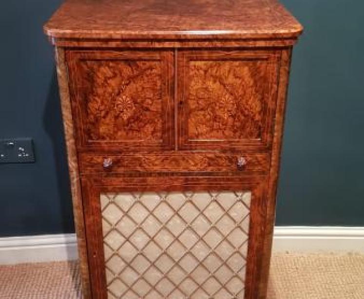 Victorian Burr Walnut Secretaire Cabinet - Image 2