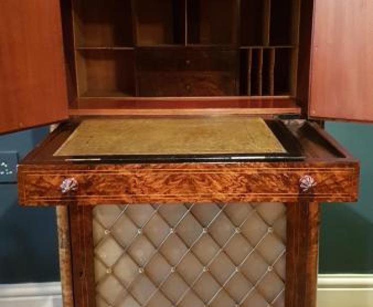 Victorian Burr Walnut Secretaire Cabinet - Image 4