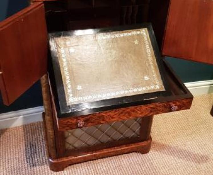 Victorian Burr Walnut Secretaire Cabinet - Image 5