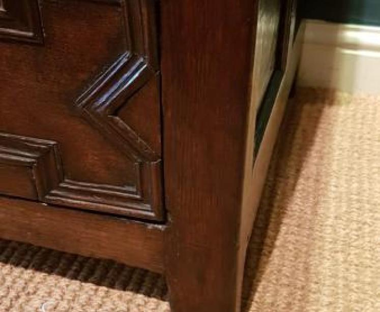 Small Period Oak Geometric Moulded Chest - Image 5