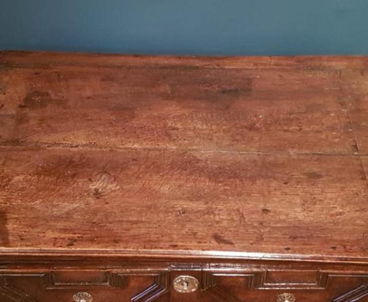 Small Period Oak Geometric Moulded Chest - Image 7