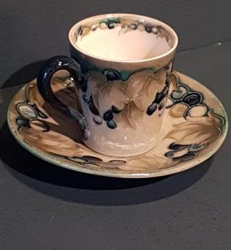 Moorcroft Leaf and Berries Coffee Can and Saucer