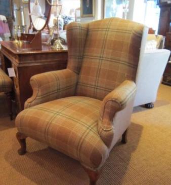 Very Comfortable Victorian Upholstered Wing Armchair