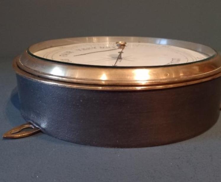 Large Antique Steel & Brass Ship's Marine Barometer - Image 7