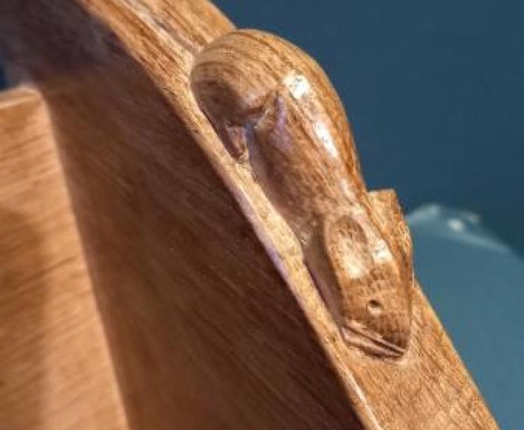 Mouseman Oak Book Rack - Image 4