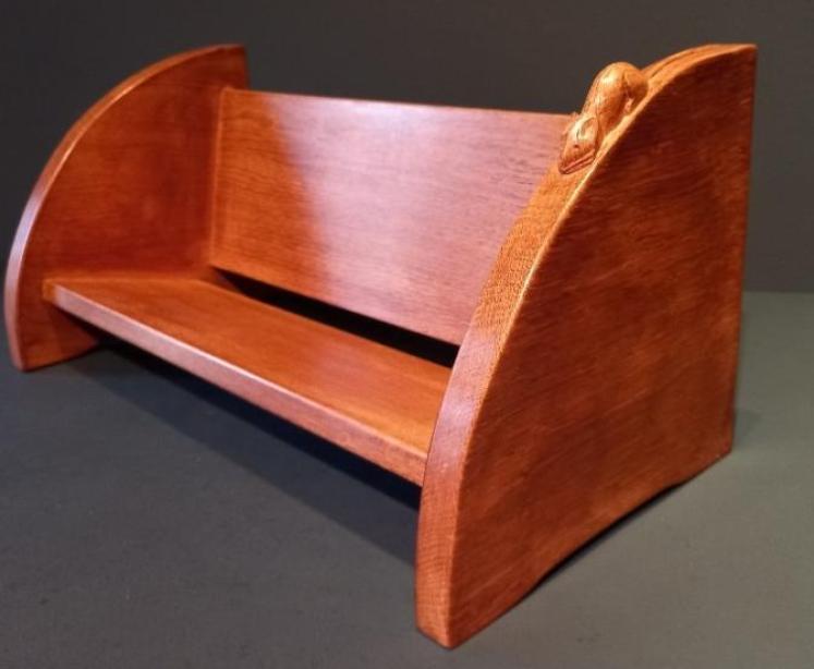 Mouseman Oak Book Rack - Image 6