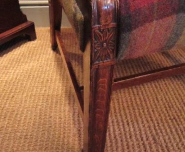 Top Quality Early Victorian Oak Gainsborough Armchair - Image 3