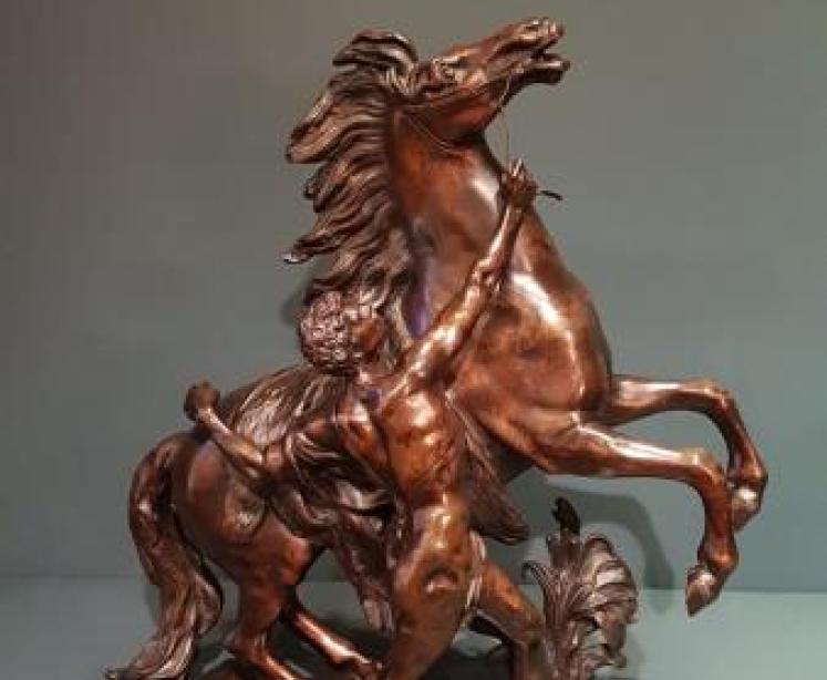 Superb Pair of C.19th Bronze Marley Horses - Image 5
