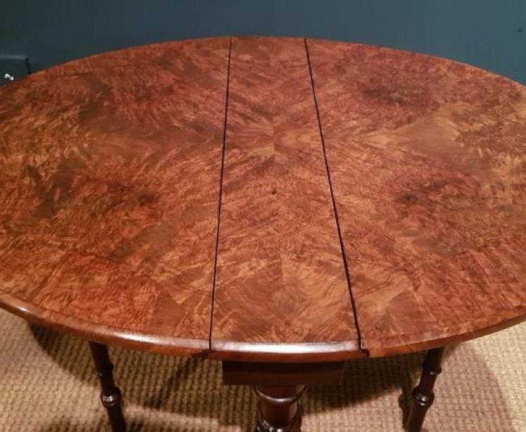 Quality Victorian Burr Walnut Sutherland Table - Image 2