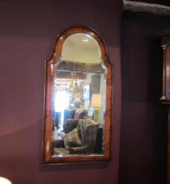 Superb 19th Century Walnut Cushion Framed Mirrror
