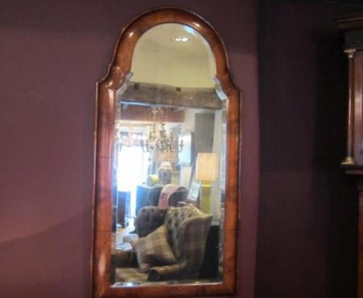 Superb 19th Century Walnut Cushion Framed Mirrror - Image 1