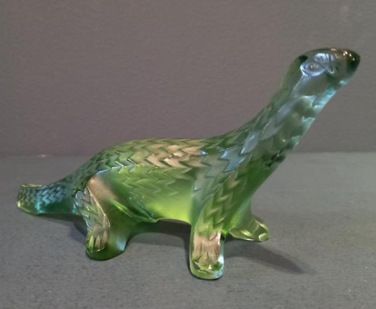 Lalique Green Opalescent Lizard - Image 1