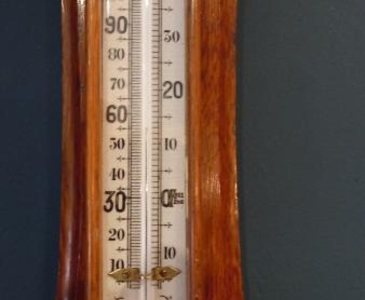 Antique Polished Oak Sunderland Banjo Barometer - Image 6