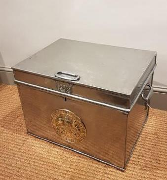 Antique Milner's Polished Steel Safe Box