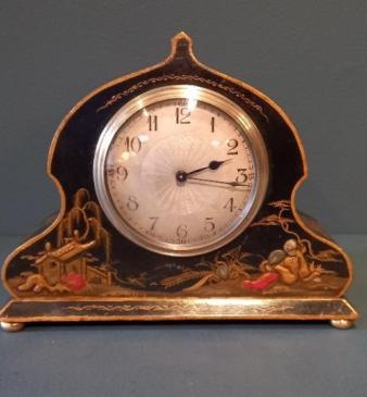 Antique Chinoiserie Oriental Mantel Clock