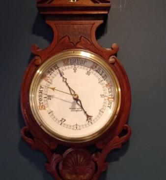 Victorian Mahogany Porcelain Dial Barometer