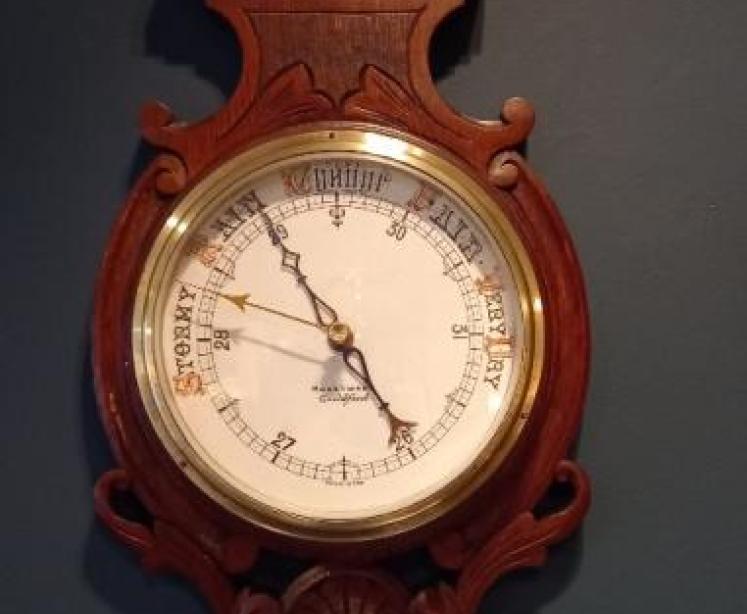 Victorian Mahogany Porcelain Dial Barometer - Image 1