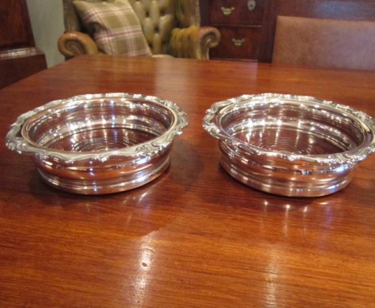 Large Pair of Early Victorian Silver Centre Wine Coasters - Image 5