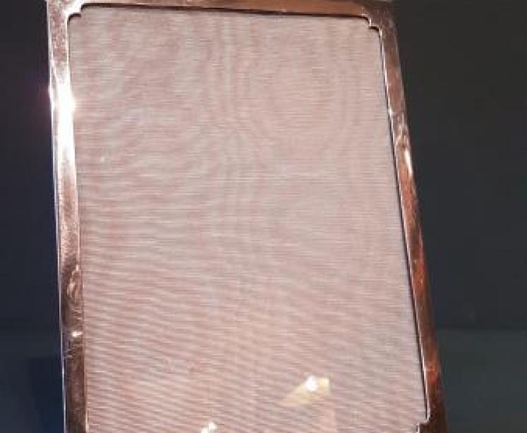 Edwardian Silver Ribbon Crest Photo Frame - Image 1