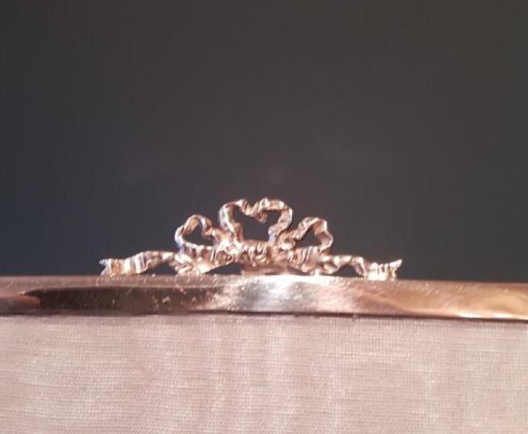 Edwardian Silver Ribbon Crest Photo Frame - Image 2