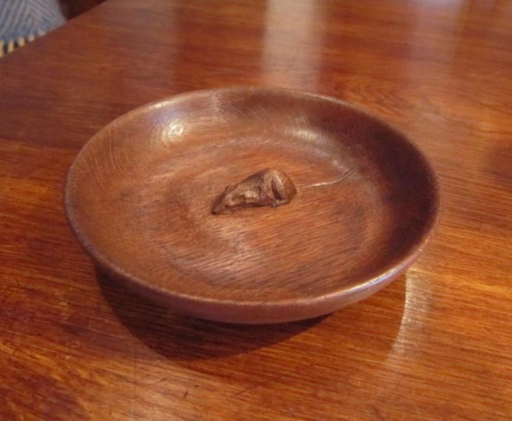 Early Mouseman Small Oak Bowl - Image 1