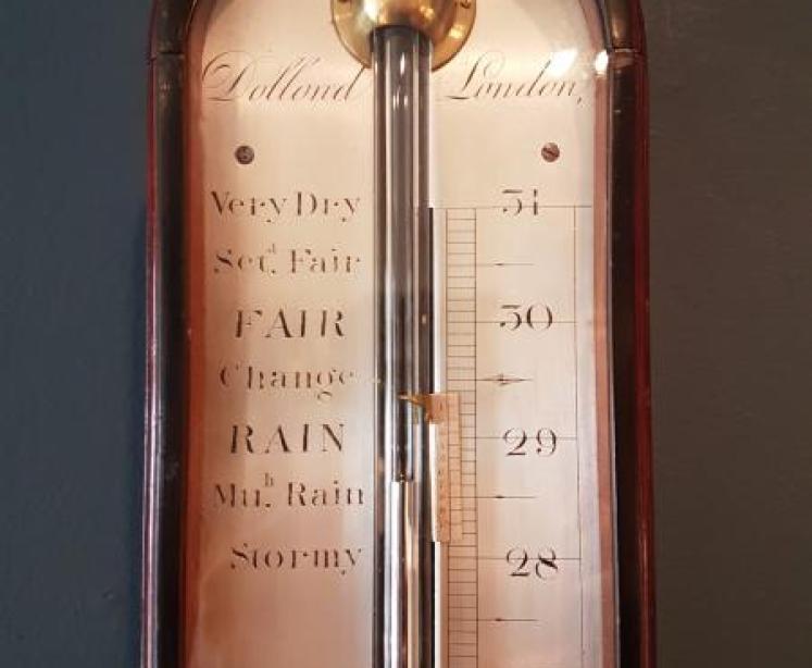 Regency Flame Mahogany Dolland of London Stick Barometer - Image 2