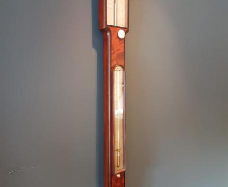 Regency Flame Mahogany Dolland of London Stick Barometer - Image 3