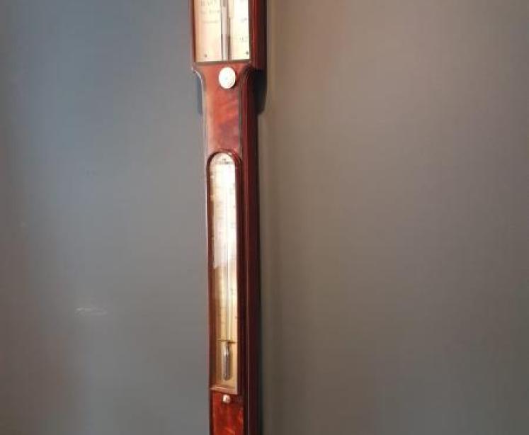 Regency Flame Mahogany Dolland of London Stick Barometer - Image 4