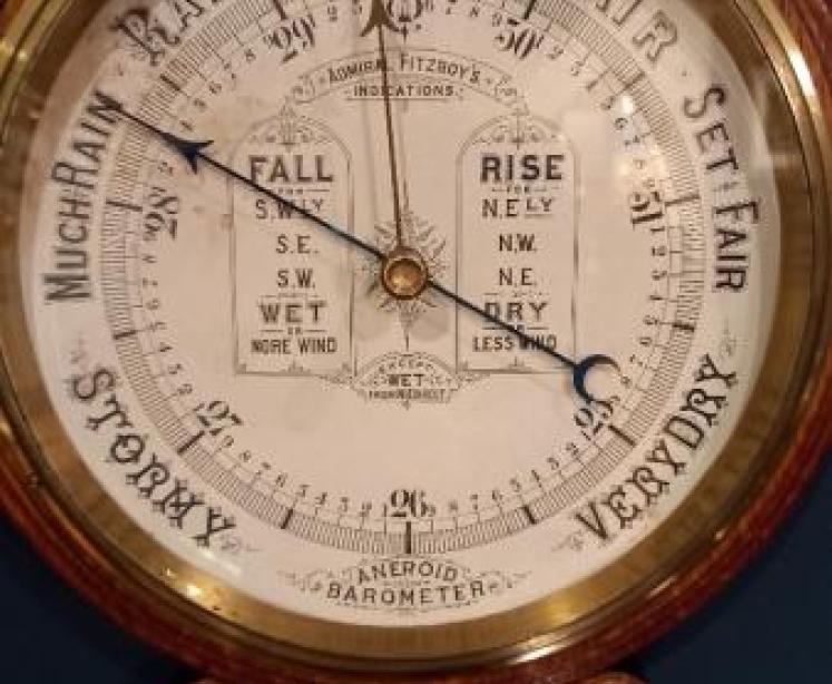 Antique Admiral Fitzroy Banjo Barometer - Image 2