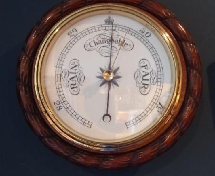 Large Victorian Porcelain Dial Ship's Barometer - Image 1