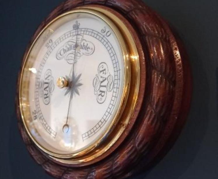 Large Victorian Porcelain Dial Ship's Barometer - Image 7
