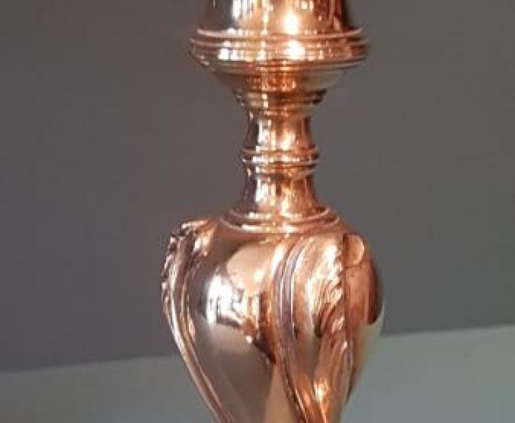 Pair of Art Nouveau Cast Brass Candlesticks - Image 6