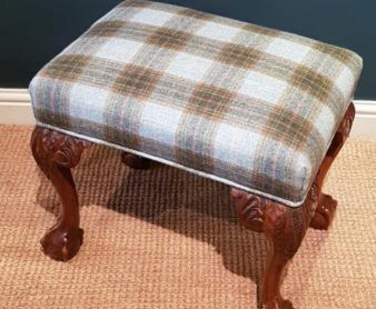 Victorian Walnut Cabriole Leg Stool - Image 1