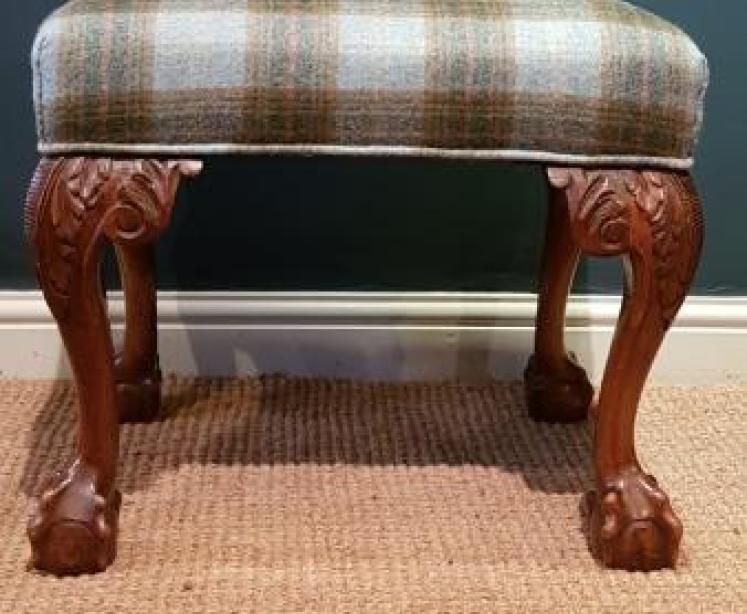 Victorian Walnut Cabriole Leg Stool - Image 2